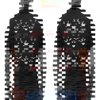 Deer Hunting Hunters All Of Santas Reindeer Men's T-shirt Back Print - Thegiftio