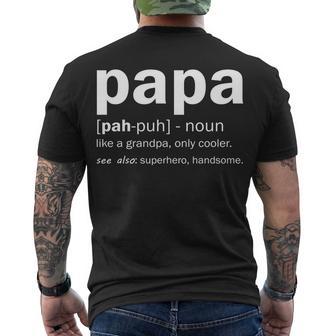 Definition Of A Papa Tshirt Men's Crewneck Short Sleeve Back Print T-shirt - Monsterry CA