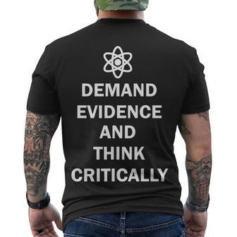 Demand Evidence And Think Critically Tshirt Men's Crewneck Short Sleeve Back Print T-shirt - Monsterry CA