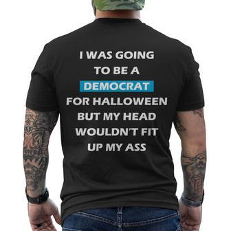Democrat For Halloween Men's Crewneck Short Sleeve Back Print T-shirt - Monsterry DE