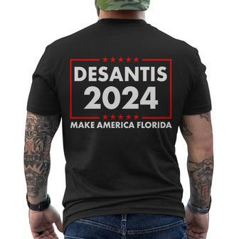 Desantis 2024 Make America Florida Election Logo V2 Men's Crewneck Short Sleeve Back Print T-shirt - Monsterry