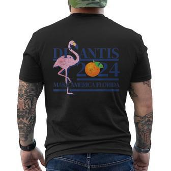 Desantis 2024 Make America Florida Flamingo Election Tshirt Men's Crewneck Short Sleeve Back Print T-shirt - Monsterry CA