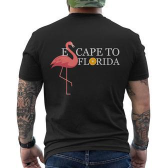 Desantis Escape To Florida Flamingo Orange Cute Gift Men's Crewneck Short Sleeve Back Print T-shirt - Monsterry DE
