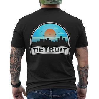 Detroit Skyline Downtown Detroit Motor City Men's T-shirt Back Print - Thegiftio UK