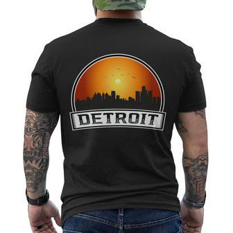 Detroit Skyline Downtown Detroit Motor City V3 Men's T-shirt Back Print - Thegiftio UK