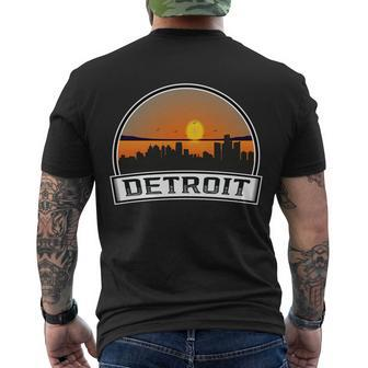 Detroit Skyline Downtown Detroit Motor City V4 Men's T-shirt Back Print - Thegiftio UK