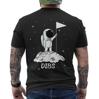Dibs Flag On Moon Astronaut Tshirt Men's Crewneck Short Sleeve Back Print T-shirt - Monsterry