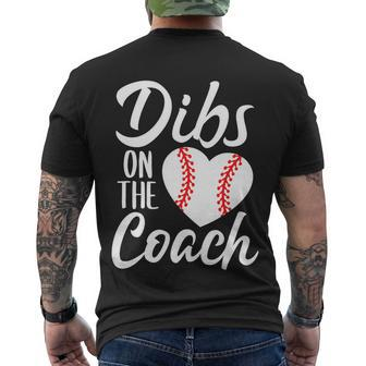 Dibs On The Coach Funny Baseball Heart Cute Mothers Day Tshirt Men's Crewneck Short Sleeve Back Print T-shirt - Monsterry DE