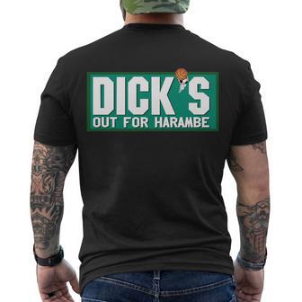 Dicks Out For Harambe Rip Rest In Peace Parody Tshirt Men's Crewneck Short Sleeve Back Print T-shirt - Monsterry DE