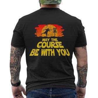 Disc Golf Shirt May The Course Be With You Trendy Golf Tee Men's Crewneck Short Sleeve Back Print T-shirt - Monsterry DE