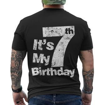 Distressed 7Th Birthday Its My 7 Birthday 7 Year Old Men's T-shirt Back Print - Thegiftio UK