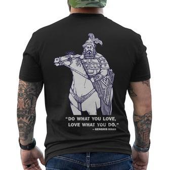 Do What You Want And Love What You Do Genghis Khan Men's Crewneck Short Sleeve Back Print T-shirt - Monsterry