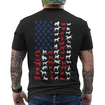 Dog Flag Usa Tshirt Men's Crewneck Short Sleeve Back Print T-shirt - Monsterry DE