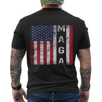 Donald Trump Maga American Flag Gift Men's Crewneck Short Sleeve Back Print T-shirt - Monsterry CA