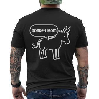 Donkey Mom Cute Farm Animal Agriculture Gift Men's Crewneck Short Sleeve Back Print T-shirt - Monsterry