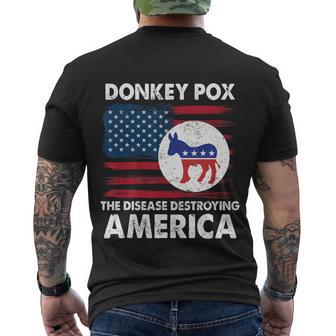 Donkey Pox The Disease Destroying America Anti Biden Men's Crewneck Short Sleeve Back Print T-shirt - Monsterry AU