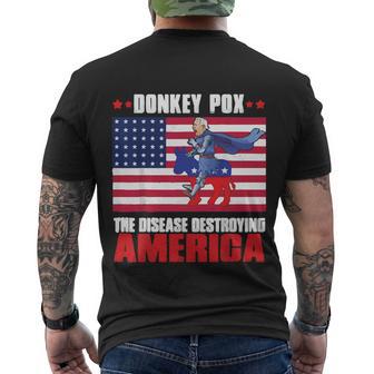 Donkey Pox The Disease Destroying America Anti Biden V2 Men's Crewneck Short Sleeve Back Print T-shirt - Monsterry AU