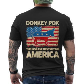 Donkey Pox The Disease Destroying America Funny Donkeypox V3 Men's Crewneck Short Sleeve Back Print T-shirt - Monsterry