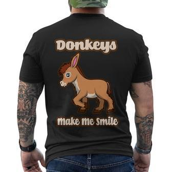 Donkeys Smile Cute Mule Cute Gift Men's Crewneck Short Sleeve Back Print T-shirt - Monsterry