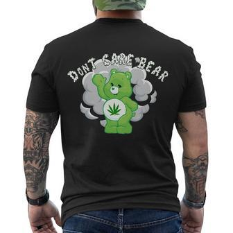 Dont Care Smoking Bear Tshirt Men's Crewneck Short Sleeve Back Print T-shirt - Monsterry AU