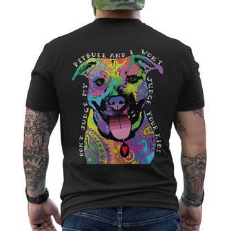 Dont Judge My Pitbull Wont Judge Your Kids Tshirt Men's Crewneck Short Sleeve Back Print T-shirt - Monsterry UK