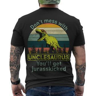 Dont Mess With Unclesaurus Tshirt Men's Crewneck Short Sleeve Back Print T-shirt - Monsterry AU