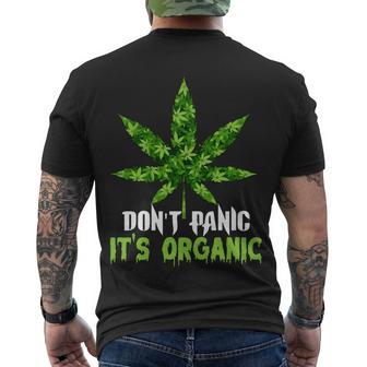 Dont Panic Its Organic Medical Marijuana Tshirt Men's Crewneck Short Sleeve Back Print T-shirt - Monsterry UK