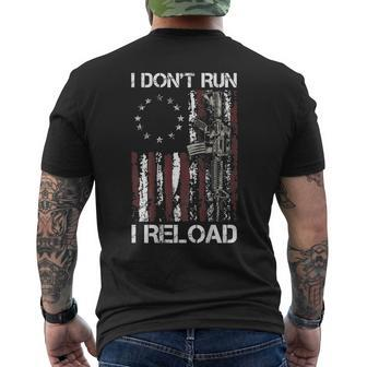 I Dont Run I Reload Gun American Flag Patriots On Back Men's T-shirt Back Print - Thegiftio UK