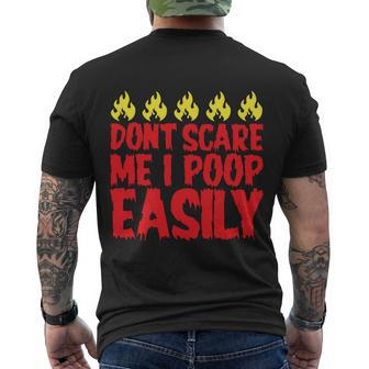Dont Scare Me I Poop Easily Halloween Quote Men's Crewneck Short Sleeve Back Print T-shirt - Monsterry