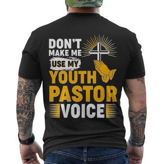 Dont Make Me Use My Pastor Voice Men's T-shirt Back Print - Thegiftio UK