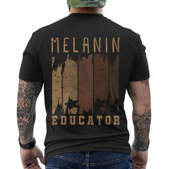 Dope Melanin Teacher Black Teachers Dope Black Educators Gift Men's Crewneck Short Sleeve Back Print T-shirt - Monsterry AU