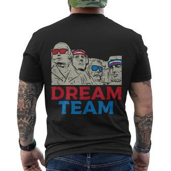 Dream Team Presidents Mount Rushmore Funny 4Th Of July Men's Crewneck Short Sleeve Back Print T-shirt - Monsterry AU