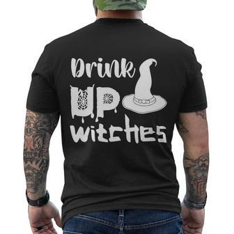 Drink Up Witches Witch Hat Halloween Quote Men's Crewneck Short Sleeve Back Print T-shirt - Monsterry AU