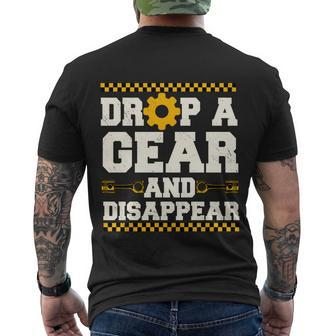 Drop A Gear And Disappear Dirt Track Race Racing Racers Men's T-shirt Back Print - Thegiftio UK