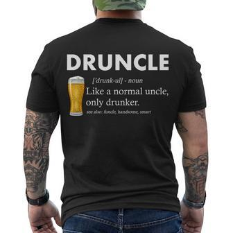 Druncle Funny Uncle Definition See Also Funcle Tshirt Men's Crewneck Short Sleeve Back Print T-shirt - Monsterry