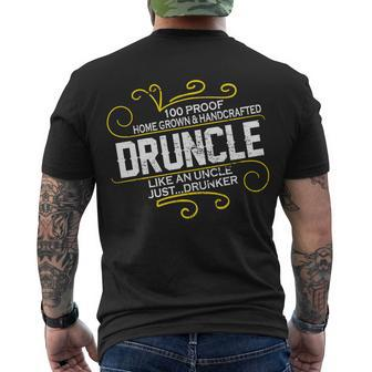 Druncle Like A Uncle Just Drunker Tshirt Men's Crewneck Short Sleeve Back Print T-shirt - Monsterry UK