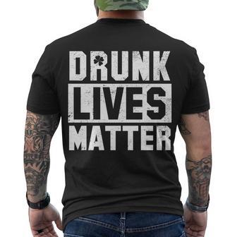 Drunk Lives Matter Vintage Irish Clover Tshirt Men's Crewneck Short Sleeve Back Print T-shirt - Monsterry CA