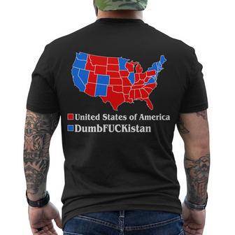 Dumbfuckistan Vs United States Of America Election Map Republicans Men's Crewneck Short Sleeve Back Print T-shirt - Monsterry