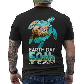 Earth Day 50Th Anniversary Turtle Tshirt Men's Crewneck Short Sleeve Back Print T-shirt - Monsterry