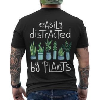 Easily Distracted By Plants V2 Men's Crewneck Short Sleeve Back Print T-shirt - Monsterry UK