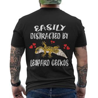Easily Distracted Leopard Geckos Lizard Lover Gift Men's Crewneck Short Sleeve Back Print T-shirt - Monsterry DE
