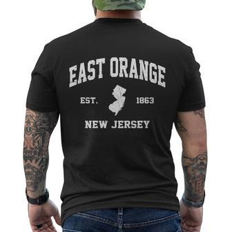 East Orange New Jersey Nj Vintage State Athletic Style Men's T-shirt Back Print - Thegiftio UK
