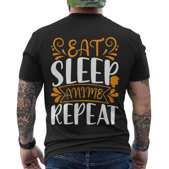 Eat Sleep Anime Repeat V2 Men's Crewneck Short Sleeve Back Print T-shirt - Monsterry DE