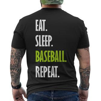 Eat Sleep Baseball Repeat V2 Men's Crewneck Short Sleeve Back Print T-shirt - Monsterry DE