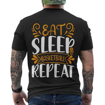 Eat Sleep Basketball Repeat V2 Men's Crewneck Short Sleeve Back Print T-shirt - Monsterry DE