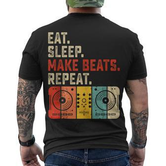 Eat Sleep Make Beats Beat Makers Music Producer Mens Dj Dad Men's T-shirt Back Print - Seseable