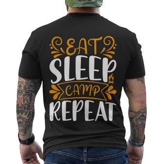 Eat Sleep Camp Repeat V2 Men's Crewneck Short Sleeve Back Print T-shirt - Monsterry CA