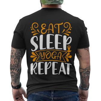 Eat Sleep Yoga Repeat V2 Men's Crewneck Short Sleeve Back Print T-shirt - Monsterry