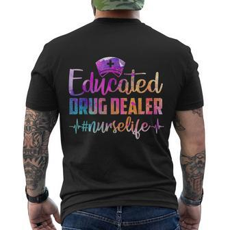 Educated Drug Dealer Nurse Life Funny Nurse Heart Beat Million Nurse March Tshirt Men's Crewneck Short Sleeve Back Print T-shirt - Monsterry