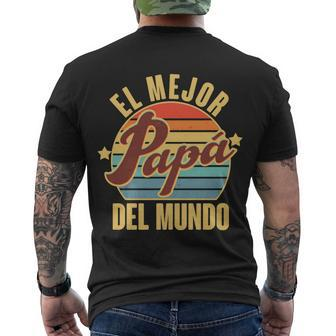 El Mejor Papá Del Mundo Vintage Tshirt Men's Crewneck Short Sleeve Back Print T-shirt - Monsterry